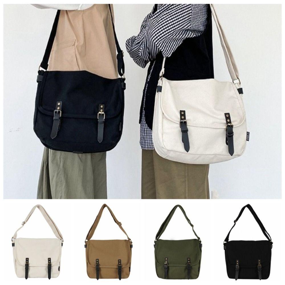 Japanese Style Shoulder Bag Large Capacity Cross-body Bag Durable Canvas Bag Fashion Wear