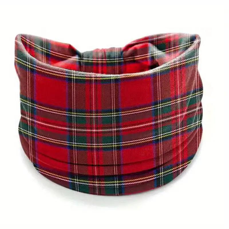 Рождественская повязка на голову с клетчатым узором, 4 шт., спортивная повязка для йоги Nad, эластичная повязка на голову, аксессуары для волос