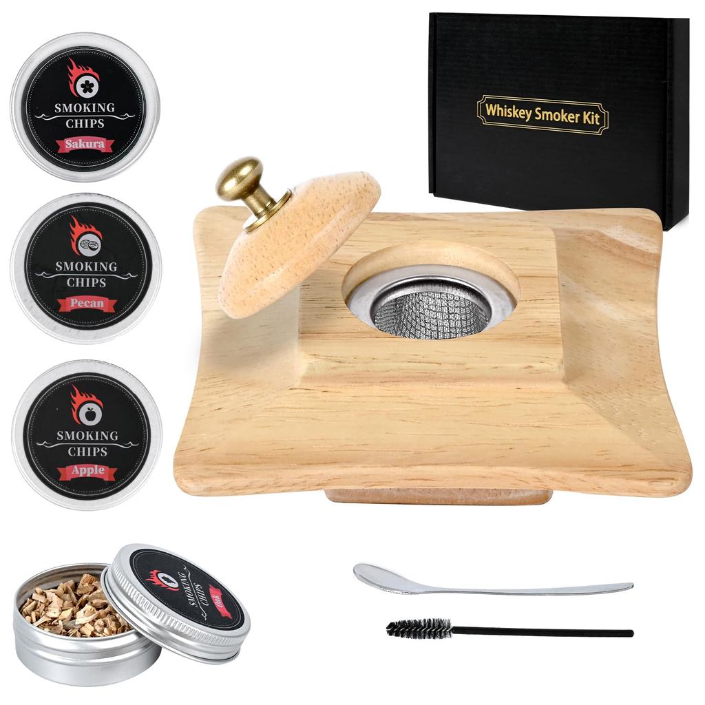 TEEMOO Cocktail Smoker Glass Top Smoker Cocktail Smoke Whiskey Smoker