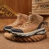 Men's Shoes Autumn and Winter High-top Hiking Shoes Men's Waterproof and Non-slip Off-road Men's Hiking Shoes Outdoor Large-size Tooling Shoes