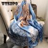 New 180*90cm Classic Silk Scarf Women Foulard Office Lady Large Fashion Print Beach Hijab Shawl Warp Bandanna