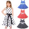 Kids Girls Vintage Dress Polka Dot Princess Swing Rockabilly Party Dresses