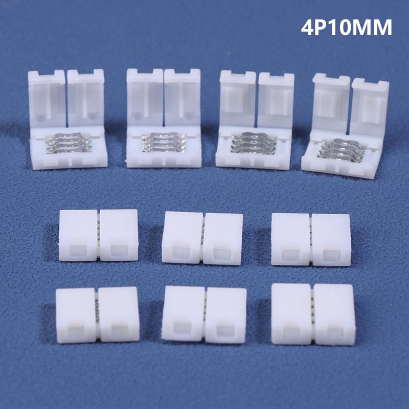 10 шт. разъем для светодиодной ленты 8 мм 10 мм 2-контактный 3-контактный 4-контактный 3528 5050 RGB одноцветный беспаечный разъем для печатной платы без проводов для сварки