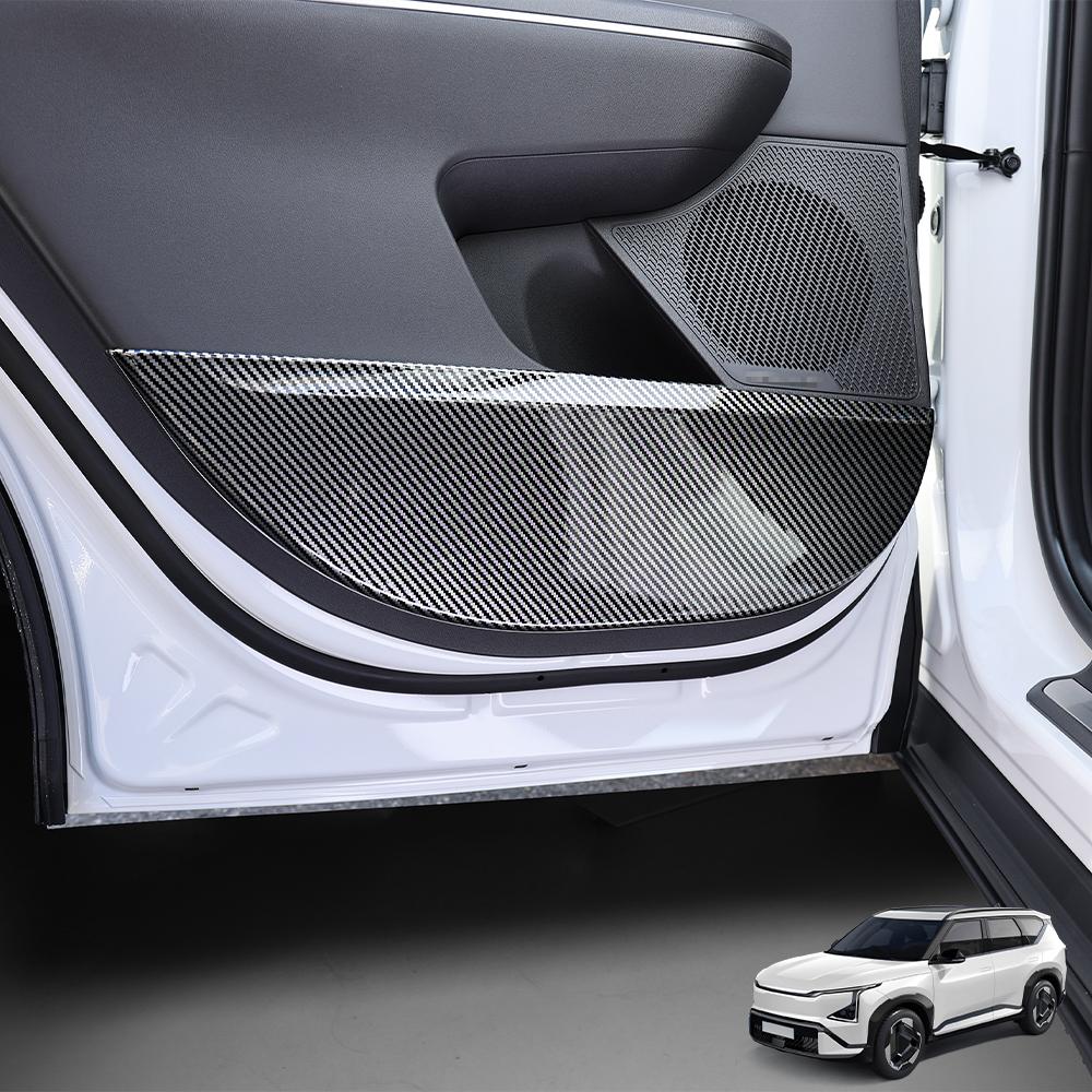 For Kia EV5 2026 2026 Carbon Fiber 4PCS Door Anti Kick Panel Cover Trim Interior Mouldings Decoration Accessories