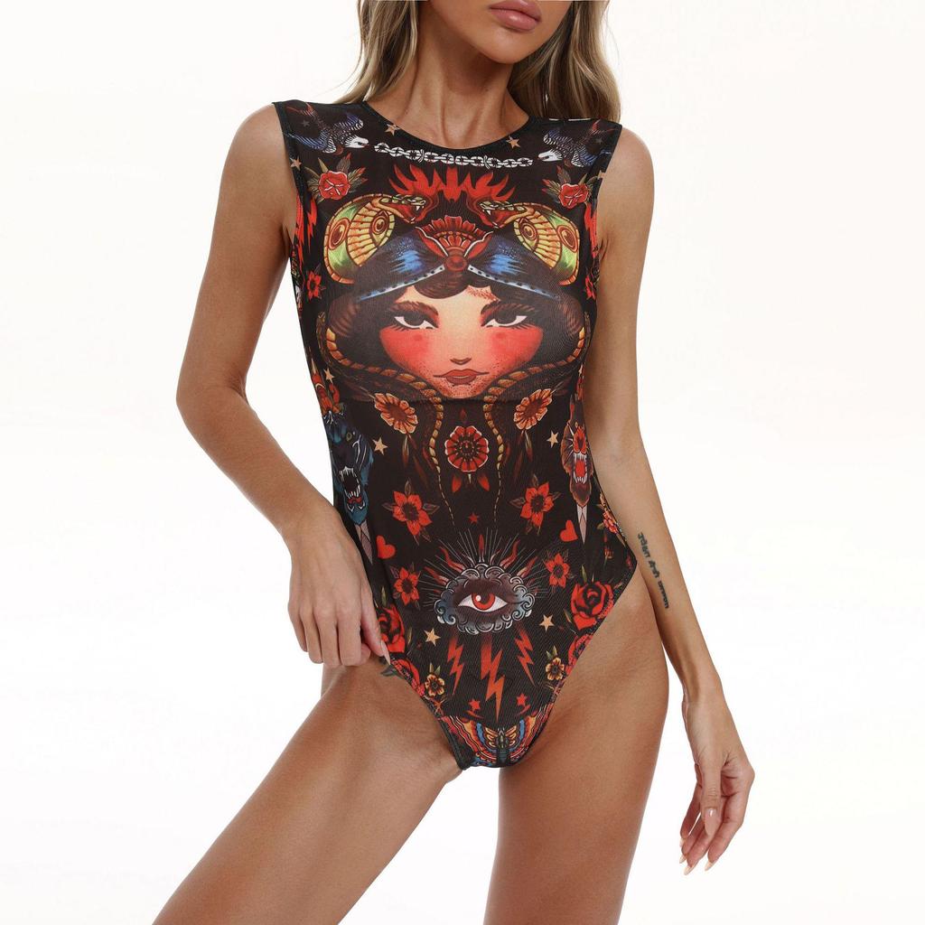 Женский многоцветный сетчатый купальник с длинным рукавом для защиты от солнца