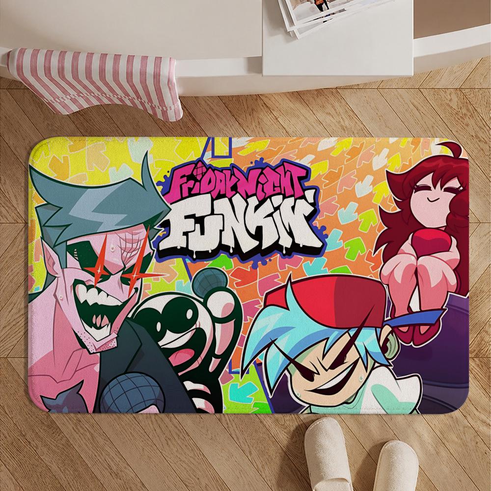 Игровой коврик для пола Friday Night Funkin, мягкий, нескользящий, коврик для ванной, прикроватный ковер, впитывающий коврик для прихожей, для дома