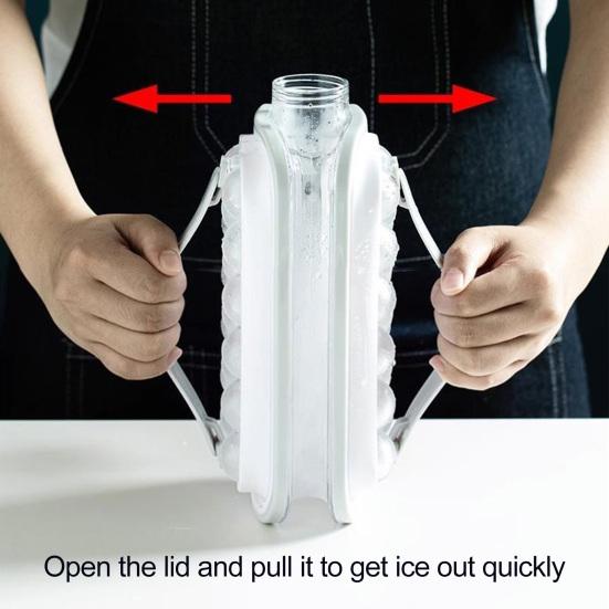 Форма для кубиков льда с крышкой 1,2 л, большая емкость, 2 в 1, бутылка для льда, складной лоток для кубиков льда без запаха, хоккейная машина