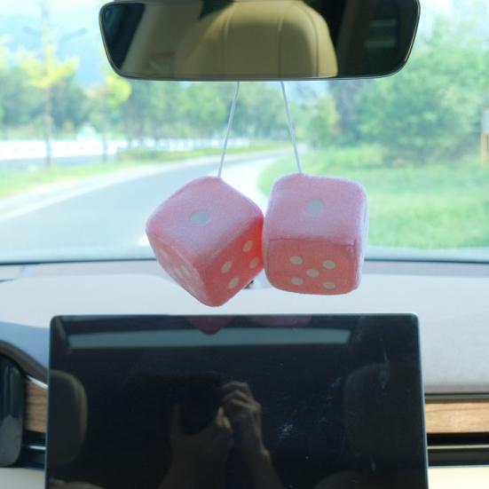 Подвеска в виде плюшевой игральной кости со шнурком, винтажное подвесное украшение для автомобиля, снятие стресса