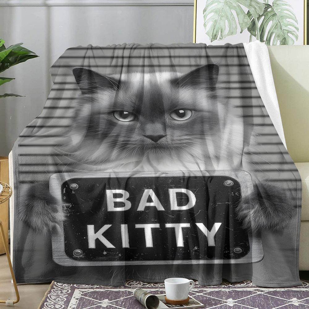 Плед Bad Cat Мягкий фланелевый плед Летний кондиционерный плед Легкий прохладный плед для сна для дивана кровати дивана путешествий