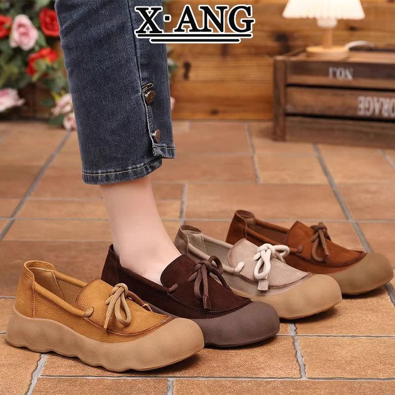 The First Layer of Cowhide Super Soft Sole Is Not Tired, Single Shoes for Women's Autumn New One-pedal Casual Doudou Shoes