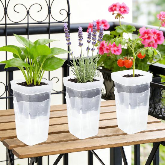 Впитывающий цветочный горшок с прозрачной двухслойной конструкцией 150 мл Глубокий резервуар для воды Регулируемое вентиляционное отверстие Купол для поддержания влажности Горшок для рассады