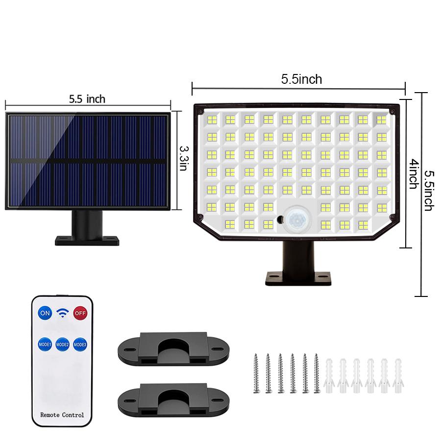 256 светодиодных солнечных фонарей с датчиком движения, прожекторы на солнечных батареях, водонепроницаемые настенные светильники безопасности на солнечной батарее, 3 режима для наружного использования на заднем дворе