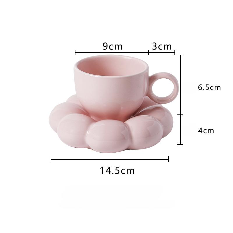 Cutelife скандинавский розовый цветок керамическая кофейная чашка блюдце многоразовая креативная домашняя декоративная чашка для завтрака набор чашек для чая и латте