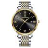 RORIOS Date Quartz Gold Black B Men's Watch, Display, Watch, Lightweight, Multifunctional, Work, Commuting, Stylish, Popular, Business, Simple,