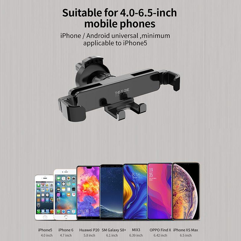 ROCK Автомобильный держатель для телефона для телефона в автомобиле, зажим для вентиляционного отверстия, гравитационный держатель для мобильного телефона, подставка с GPS