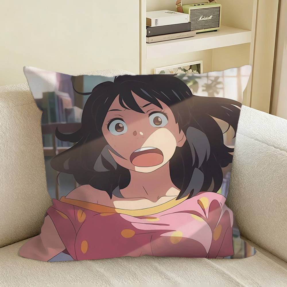 Your Name Anime Kimi no Nawa Square Sofa Pillow Cover Solid Color Living Room Home Decor Cushion Case