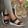 Casual Sandals Women's Summer Platform Flat Heel Fish Mouth Elastic Large Size Sandals Women's Shoes Sandals