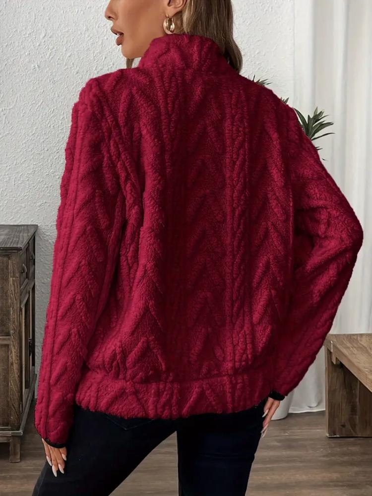 Women'S Cozy Fleece Zip-Up Sweatshirt with Large Pockets Long Sleeve, Casual Fall/Winter Pullover, Zippered Sweatshirt, Sweatshirt Women