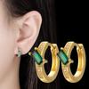 Zircon Green Diamond Earrings, Earrings, Fashionable Commuter Niche High-end Sense