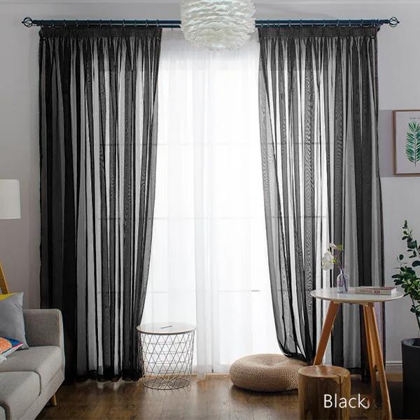 Простой стиль романтическое украшение дома перспективные шторы гостиная оконные шторы тюль прозрачные шторы экранирование окна 1 шт