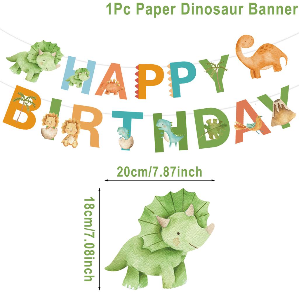 Динозавр С Днем Рождения бумажный баннер Динозавр День Рождения Украшения для мальчиков Дети Динозавр Тематическая вечеринка Гирлянда Флаги Принадлежности
