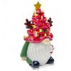 Lighted Christmas Gnome Tree Small Resin Faceless Old Man Christmas Tree Decoration for Holiday Home Office Room Tabletop Fireplace Decor