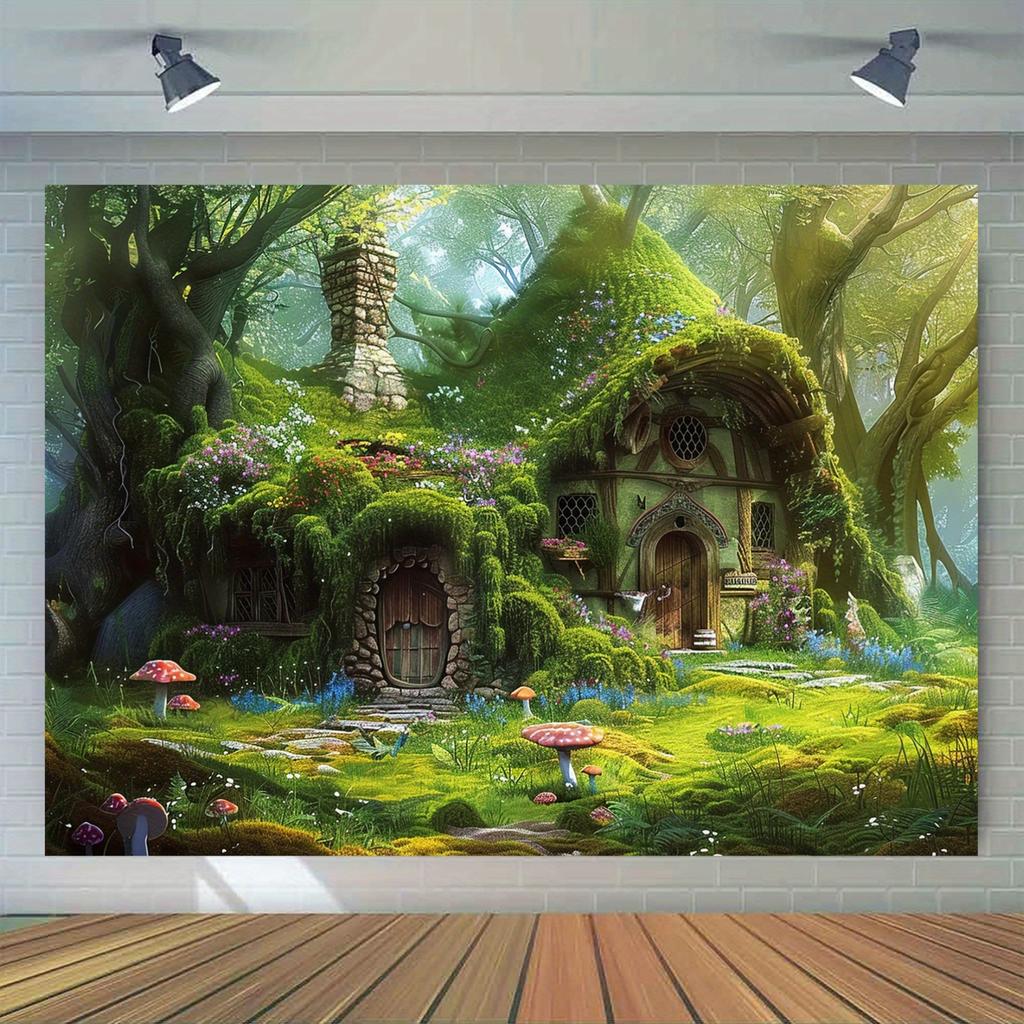 2D plane 1 fantasy forest background fairy tale house - Magic House suitable for birthday parties and weddings