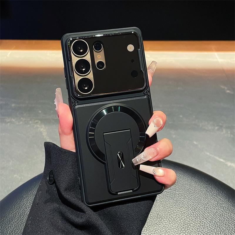 Applicable to Samsung S26Ultra mobile phone case lens cover goggles + suction invisible bracket A57 skin feel anti-drop