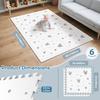 Детский пенный игровой коврик - 72”x 48” Детский игровой коврик, 6 взаимосвязанных пенных напольных плиток, Пазл-коврик для младенцев и малышей, Водонепроницаемый