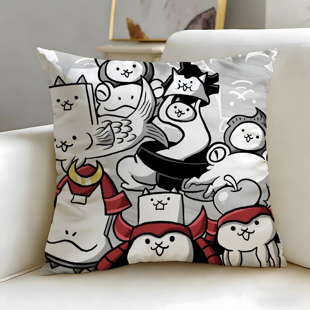 Популярная игра The Battle Cats Наволочка Мягкая Легко стирающаяся Чехол для подушки Универсальный для Дивана Кровати Путешествий и Офиса