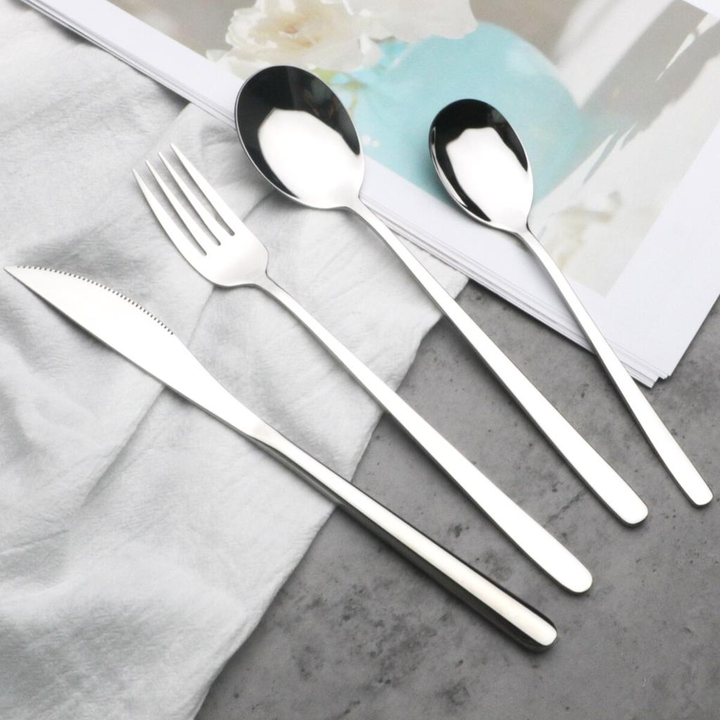 5/10/20 Pcs Colorful Dinnerware Cutlery Set 304 Stainless Steel Flatware Set Mirror Knife Fork Spoon Tableware Set Kitchen Silverware