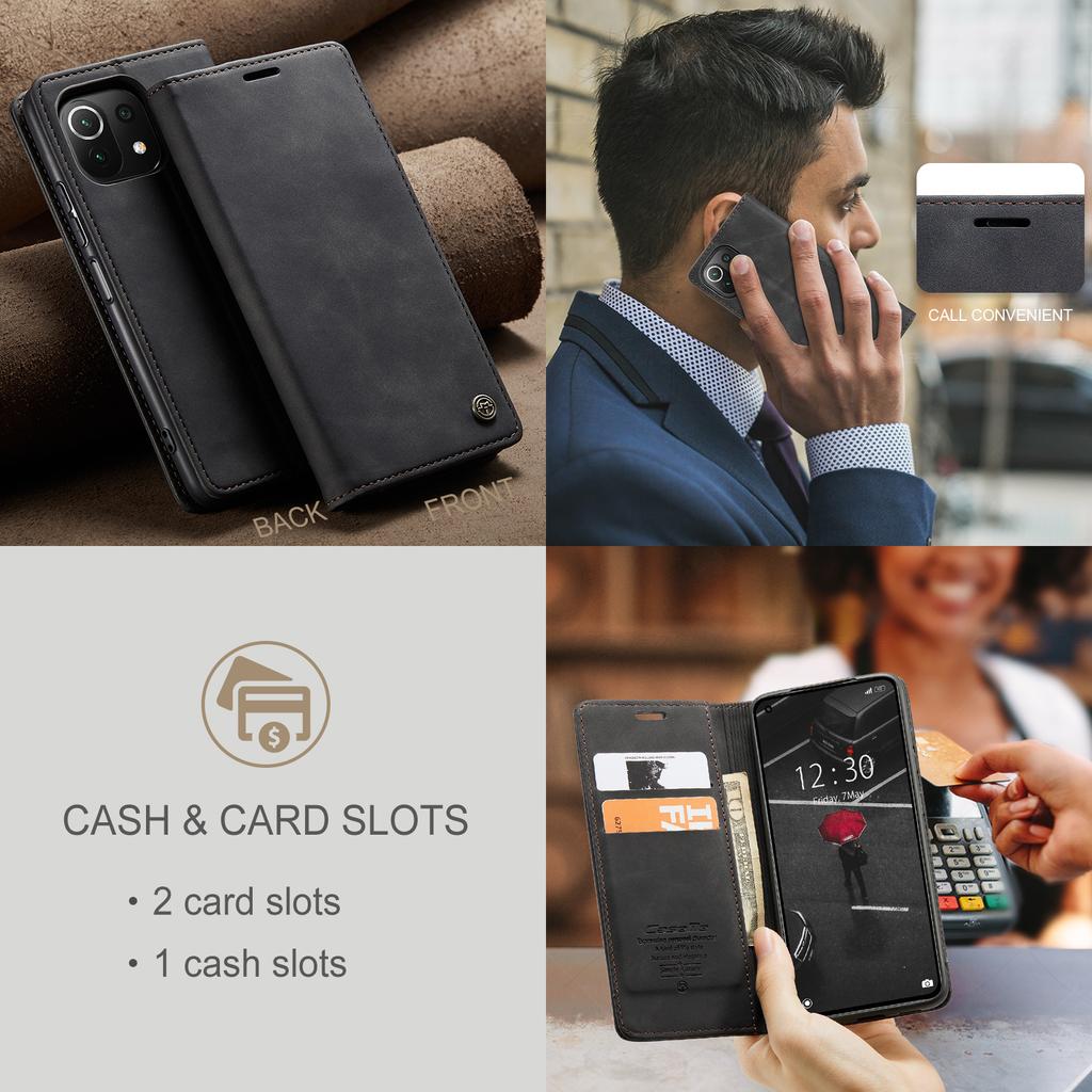 Suitable for Xiaomi 11Lite phone case, Redmi Note12 phone leather case, Xiaomi12 flip cover with card slot