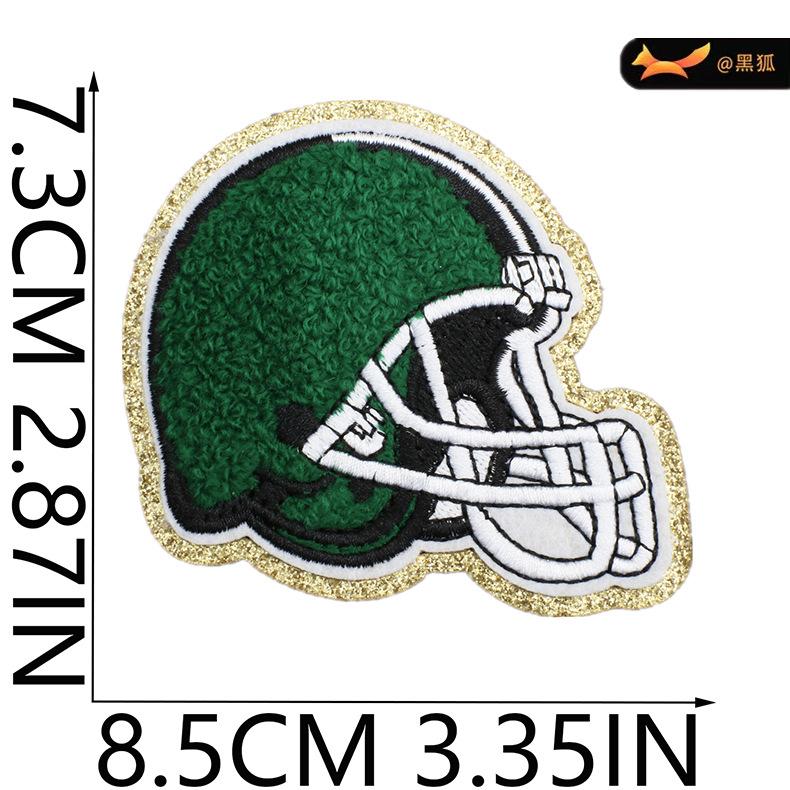 Black Fox Glitter Powder Football Chenier Embroidery Cloth Sticker Baseball Uniform Decoration Diy Patch