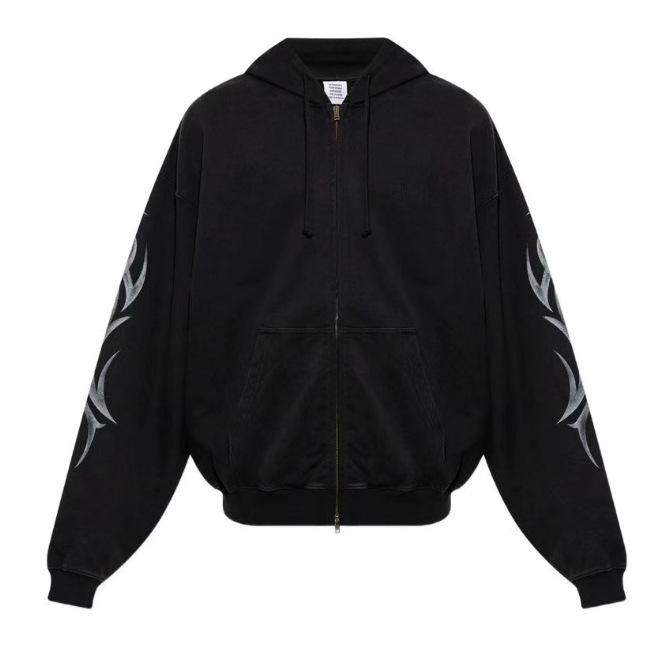 Модный unisex толстовка-худи с капюшоном и молнией в стиле пэчворк 2023