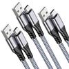 USB Type C Cable USB-A & USB-C Cable [Set of 3 2m+2m+2m]ANDTOBO 3.0A Fast Charging Type C iPhone 16 Plus/ Pro Max, Galaxy S21 S22 S23 Ultra S20 S10 S9