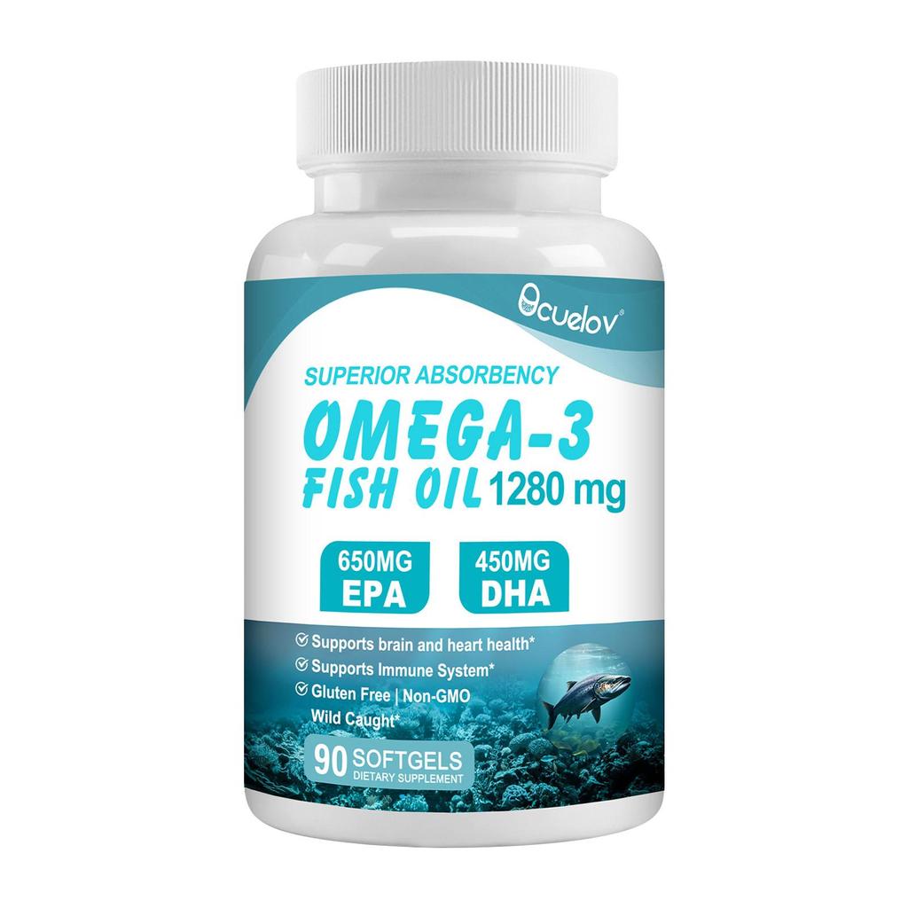 Omega 3 supplement with 1100 mg of EPA and DHA—supports brain, eye, heart, and immune system health. 90 capsules.