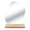 Wave Mirror with Wooden Tabletop Social Stylish Interior Object Stand, Mirror, Media-worthy,