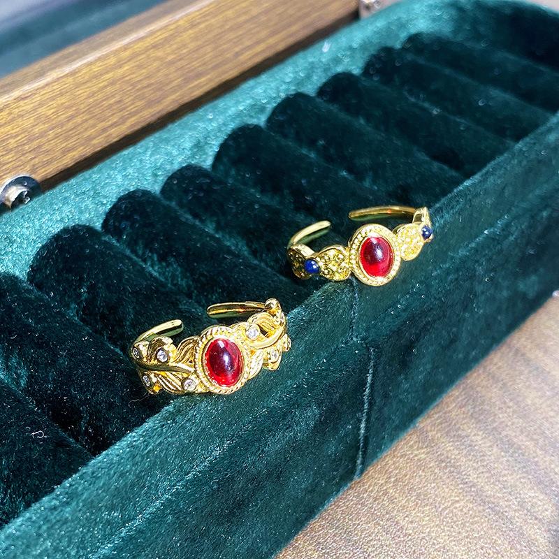 Кольцо с узором «Золотая эмаль, капля масла», Женское средневековое изысканное кольцо на указательный палец высокого класса, Модное кольцо в придворном стиле, Кольцо частичного богатства