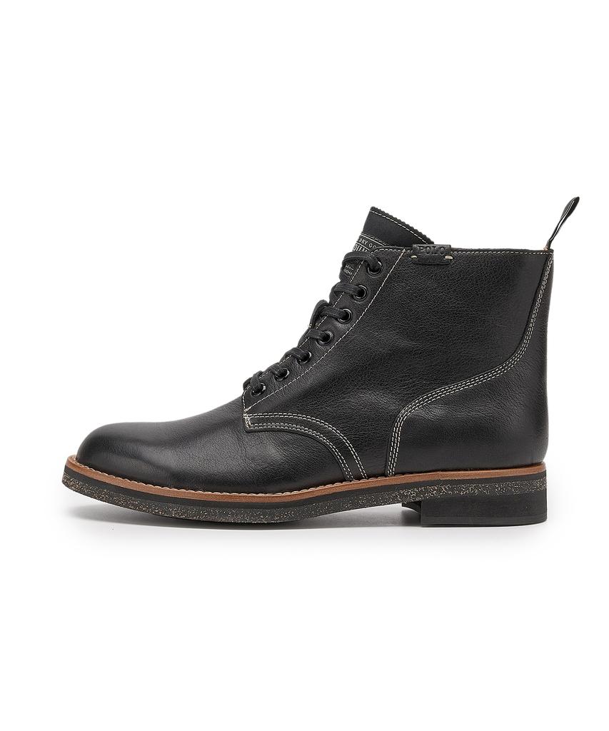 Polo Ralph Lauren Tumbled Leather Boots - Black