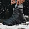 Модные мужские уличные ботинки зимние ботильоны теплая популярная обувь мужская повседневная обувь для снегоступов кожаная обувь для ходьбы охотничьи ботинки мужские