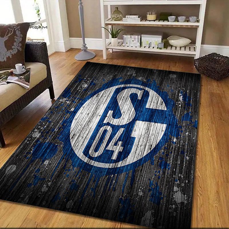 FC Schalke 04  Pattern Square Carpet,Area Rug,Carpet Rug for Living Room Bedroom Sofa Playroom Decor,Non-slip Floor Mat