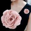 Elegant Korean Silk Gauze Flower Brooch Pin for Coats & Sweaters - Women's Professional Suit Accessory