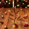 Iron Art Branch Candle Holder Vintage Metal Leaf Candlestick Home Living Room Wedding Party Tealight Candle Stand Dining Table Centerpiece Ornament