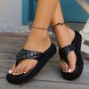 Thick-bottomed Flip-flops for Women  Summer New European and American Large-size Casual Thick-bottomed Toe Slippers Slippers
