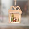 Christmas Decorations Wooden Hollow Out Christmas Tree Pendant Five-pointed Star Bell Snowman Drop Ornament Festival Home Decor