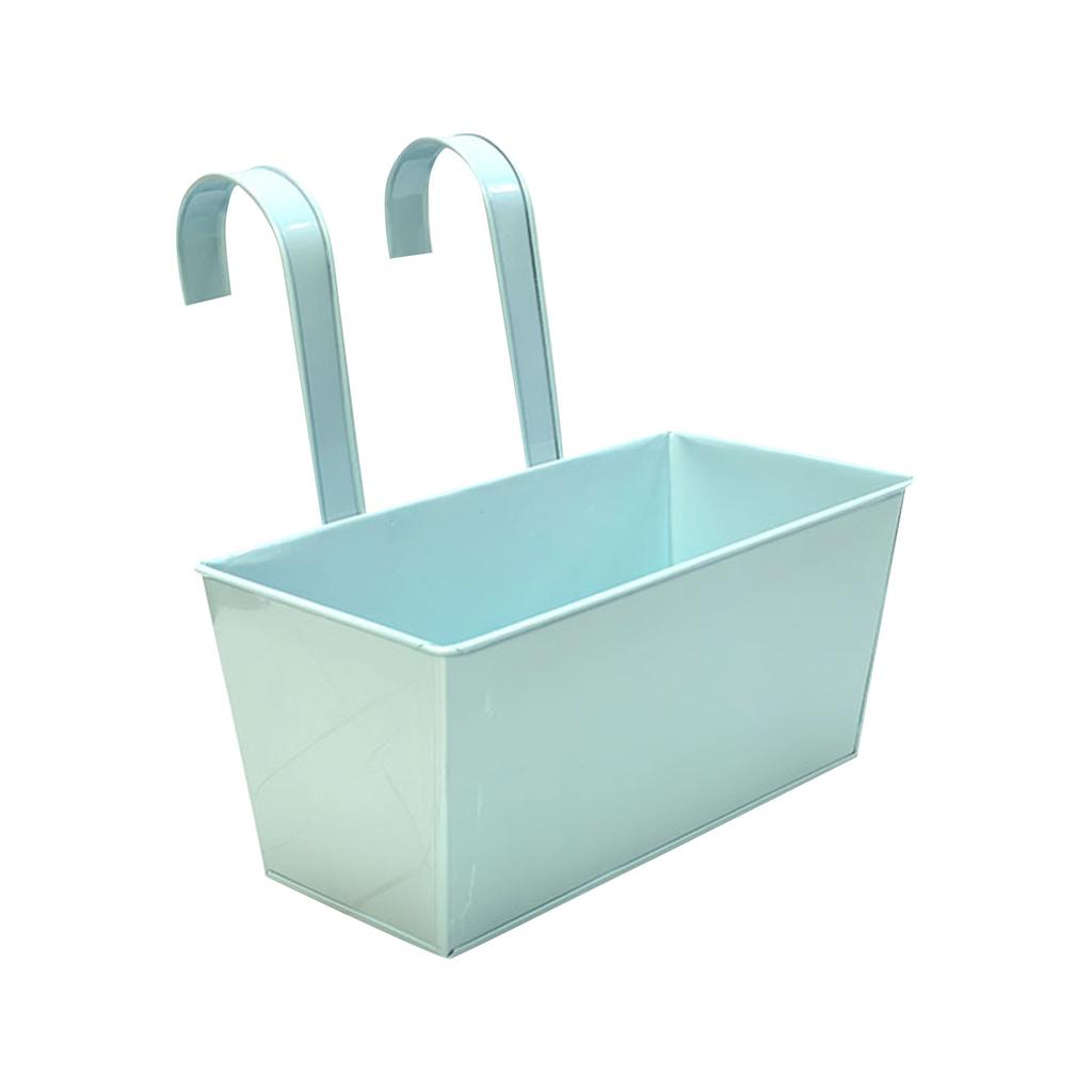 Outdoor Plants Planter Black Metal Iron Hanging Flower Pots Decks Railings Fence Buckets Modern Boho Wall Mount Window Box Plant Holder Hooks Porch