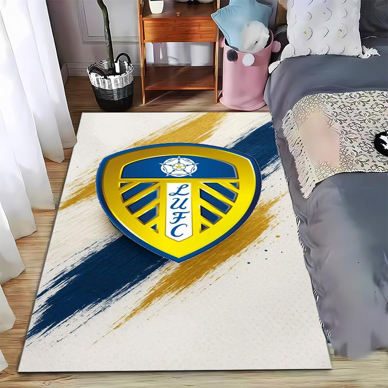 "Blue and Gold LUFC Logo Carpet for Bedroom or Living Room Décor" Suitable for use as an anti-slip for living room bedroom sofas