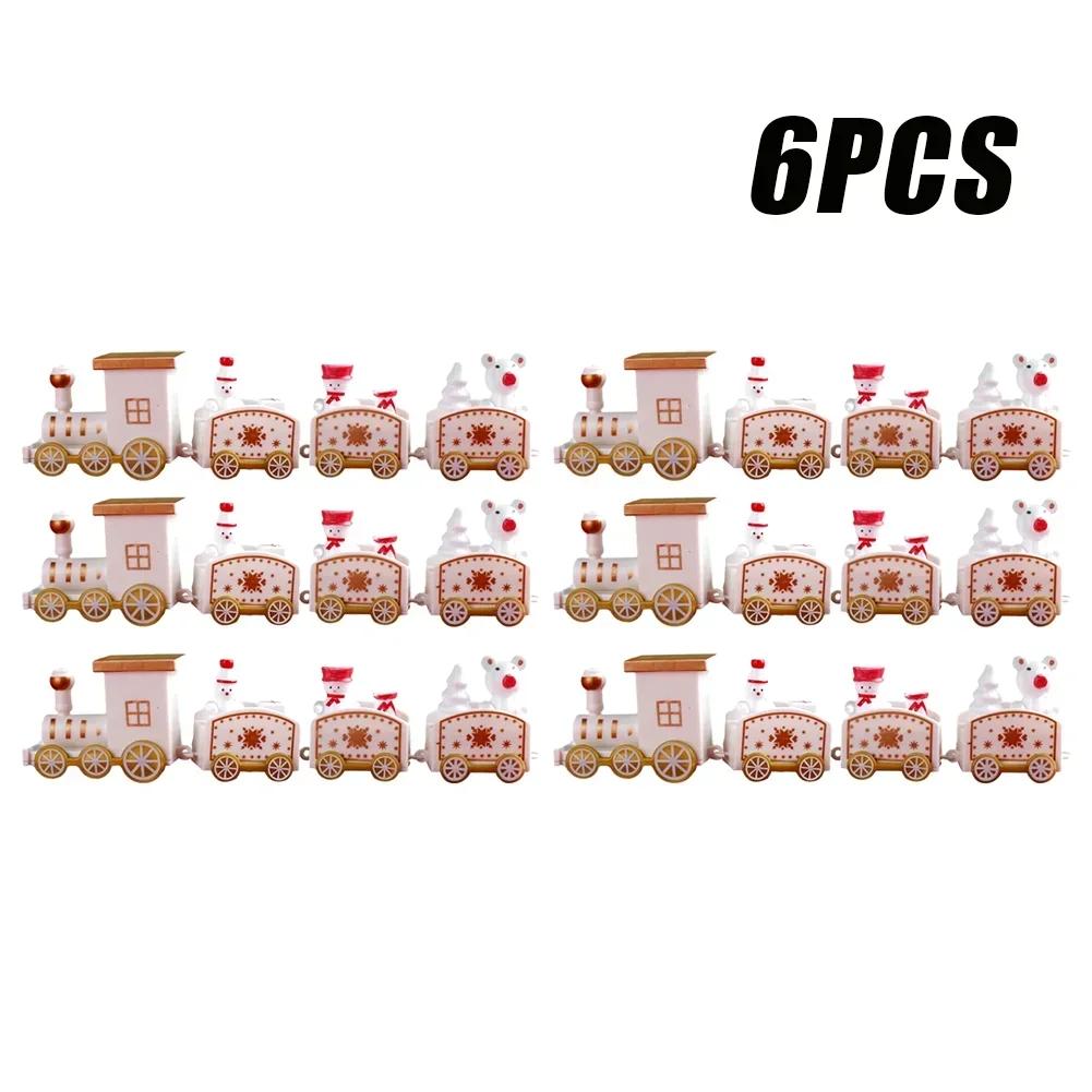 1-10PCS Small Christmas Train Decoration Cute Mini Ornament for Holiday Cake Topper Party Display and Festive Children Gift