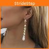 Stylish Gold-plated Asymmetric Earrings With Faux Pearl For Women Street Style