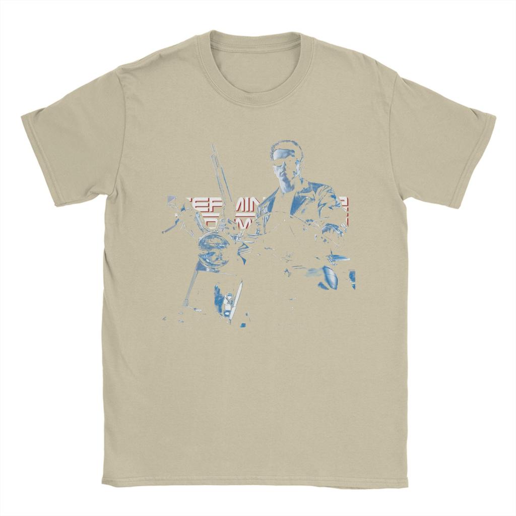 Мужская футболка с принтом Терминатора из фильма Хлопок Повседневная футболка с круглым вырезом Короткий рукав Топы Идея для подарка